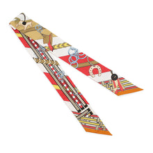 Load image into Gallery viewer, HERMES Twilly Brides and Bag Charm Brides et Gris Gris Rouge/Blanc/Moldre Silk100%
