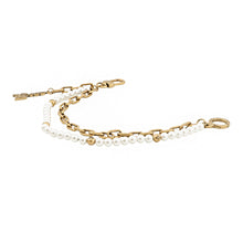 Load image into Gallery viewer, LOUIS VUITTON Chain Belt Pearl Bag Charm Gold/WhiteM01689 Gold Plated Faux Pearl
