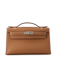 HERMES PochetteKelly Gold Swift Leather