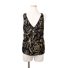 Load image into Gallery viewer, CHANEL Egyptian Collection Tank Top Size 38 Black/GoldP61889 Polyester 65% Polyamide 30% Polyurethane 5%
