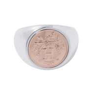 HERMES Exlibris Chevalier Ring Size 54/#14 K18PG SV925