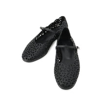 将图像加载到图库查看器中，HERMES Ballet shoes Meri Black Calf Leather Size 37H
