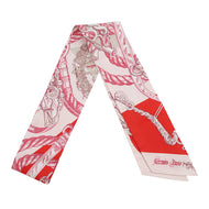 HERMES Maxi Twilly DELLA CAVALLERIA Rose Pale/Rouge Silk100%