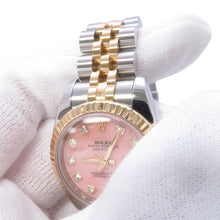 将图像加载到图库查看器中，ROLEX Datejust 26 W26mm Stainless Steel K18YG Pink opal Dial179173G
