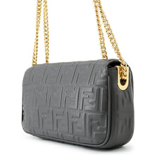 Load image into Gallery viewer, FENDI Baguette Chain Midi Shoulder Bag Dark Gray8BR793AH9CF1IV7 Leather
