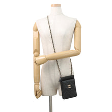 Load image into Gallery viewer, CHANEL Matelasse ChainShoulder phone case Black Lambskin
