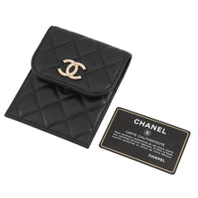 Load image into Gallery viewer, CHANEL Matelasse ChainShoulder phone case Black Lambskin
