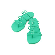 HERMES Mykonos Sandals Vert・Tourmaline Rubber Size 36