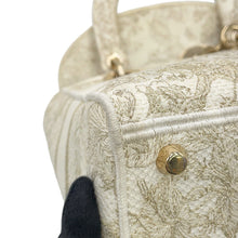将图像加载到图库查看器中，Dior Lady D-Lite 2WAY Bag White/GoldM0565OESV_M01E Canvas Size Medium
