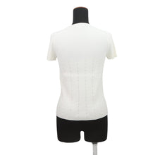 Load image into Gallery viewer, CHANEL CC Logo Short Sleeve Knit Size 36 IvoryP70915-K10150-NC345 Wool90% Polyamide8% Polyurethane2%
