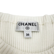 Load image into Gallery viewer, CHANEL CC Logo Short Sleeve Knit Size 36 IvoryP70915-K10150-NC345 Wool90% Polyamide8% Polyurethane2%
