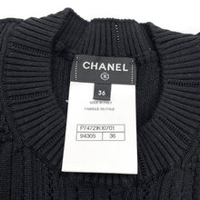 Load image into Gallery viewer, CHANEL CC Logo Short Sleeve Top Size 36 BlackP74721-K10701-94305 Cotton100%

