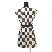 Load image into Gallery viewer, LOUIS VUITTON Damier detail dress Size 34 White/Black/Beige1ABQWM Cotton100% Leather

