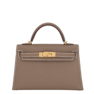 HERMES Mini Kelly 2 Etoupe Epsom