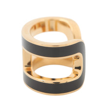 Load image into Gallery viewer, HERMES Pop Ash Ear Cuff Black Gold Plated Lacquer
