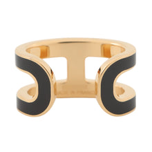 Load image into Gallery viewer, HERMES Pop Ash Ear Cuff Black Gold Plated Lacquer
