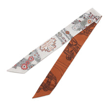将图像加载到图库查看器中，HERMES Twilly Brides de Gala en Fleurs and Eyeliner White/Gray/Cuir Silk100%
