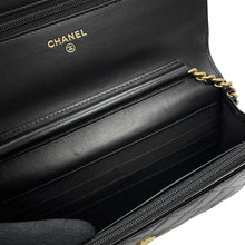 Load image into Gallery viewer, CHANEL Matelasse Egypt Bag Charm Chain Wallet Black Lambskin

