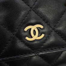 Load image into Gallery viewer, CHANEL Matelasse Egypt Bag Charm Chain Wallet Black Lambskin
