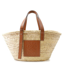 Load image into Gallery viewer, LOEWE Basket bag Natural/Tan327.02.S81 Leather Raffia Size Large
