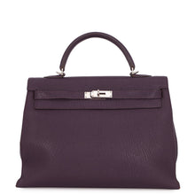 Load image into Gallery viewer, HERMES Kelly Sellier Cassis Chevre LeatherChevre Coromandel Goatskin Size 35
