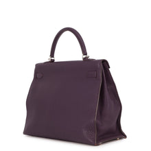 Load image into Gallery viewer, HERMES Kelly Sellier Cassis Chevre LeatherChevre Coromandel Goatskin Size 35
