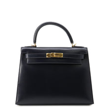 将图像加载到图库查看器中，HERMES Kelly Sellier Navy Box Calf Leather Size 28
