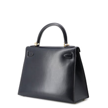 将图像加载到图库查看器中，HERMES Kelly Sellier Navy Box Calf Leather Size 28
