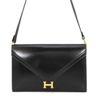 HERMES Lidy Shoulder Bag Black Box Calf Leather