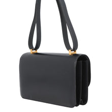 Load image into Gallery viewer, HERMES Ring Shoulder Bag Navy Box Calf Leather
