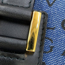 Load image into Gallery viewer, BVLGARI Logomania B.Zero1 Handbag Navy/Black Denim Leather

