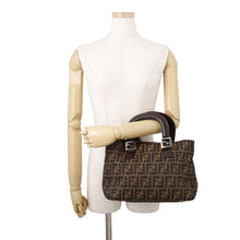 将图像加载到图库查看器中，FENDI Zucca Handbag Khaki/Brown26693 Canvas Leather
