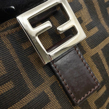 将图像加载到图库查看器中，FENDI Zucca Handbag Khaki/Brown26693 Canvas Leather
