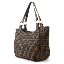 将图像加载到图库查看器中，FENDI Zucca Tote Bag Khaki8BH156 Canvas Leather
