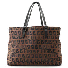 将图像加载到图库查看器中，FENDI Zucchino Handbag Brown8BH018 Canvas Leather

