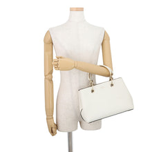 Load image into Gallery viewer, JIMMY CHOO Bonbon 2-way Tote Bag White Leather Size Small
