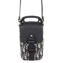 Load image into Gallery viewer, Dior Oblique Saddle Vertical Pouch Shoulder Bag Black/Beige2ADCA446YKS_H27E Calf Leather Canvas
