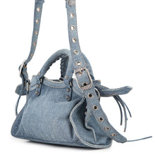 Load image into Gallery viewer, BALENCIAGA Neo Kagor Blue700940210BI4715 Denim Rhinestone Size XS
