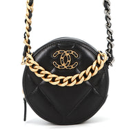 CHANEL Round Chain Shoulder Bag BlackAP0945 Lambskin
