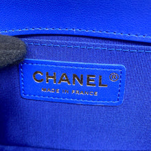 Load image into Gallery viewer, CHANEL Chevron Boy Chanel ChainShoulder BlueA67085 Lambskin Size Small
