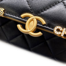 Load image into Gallery viewer, CHANEL Matelasse ChainShoulder Bag BlackAS3732 Lambskin Faux Pearl
