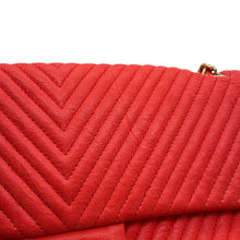 Load image into Gallery viewer, CHANEL Chevron ChainShoulder Bag Red Leather
