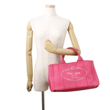 将图像加载到图库查看器中，PRADA Canapa 2way Tote Bag Pink1BG642 Canvas Size Medium
