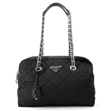 将图像加载到图库查看器中，PRADA Quilted ChainTote Bag Black1BB903 Nylon
