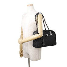 将图像加载到图库查看器中，PRADA Quilted ChainTote Bag Black1BB903 Nylon
