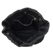 将图像加载到图库查看器中，PRADA Logo Handbag Black Nylon
