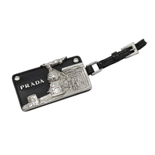 将图像加载到图库查看器中，PRADA Logo Handbag Black Nylon
