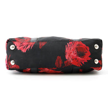 将图像加载到图库查看器中，PRADA Flower motif 2-way tote bag Black/Red Nylon Leather
