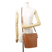 将图像加载到图库查看器中，PRADA Tambour Bucket Shoulder Bag Brown1BE050 Calf Leather
