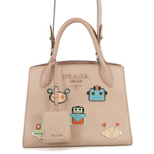 Load image into Gallery viewer, PRADA Robot 2-way Tote Bag Jasmin Flower1BA156 Saffiano LeatherLeather
